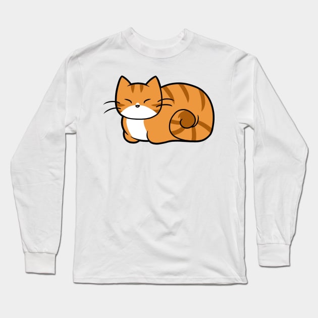 Orange n White Striped Cat Long Sleeve T-Shirt by MissOstrich